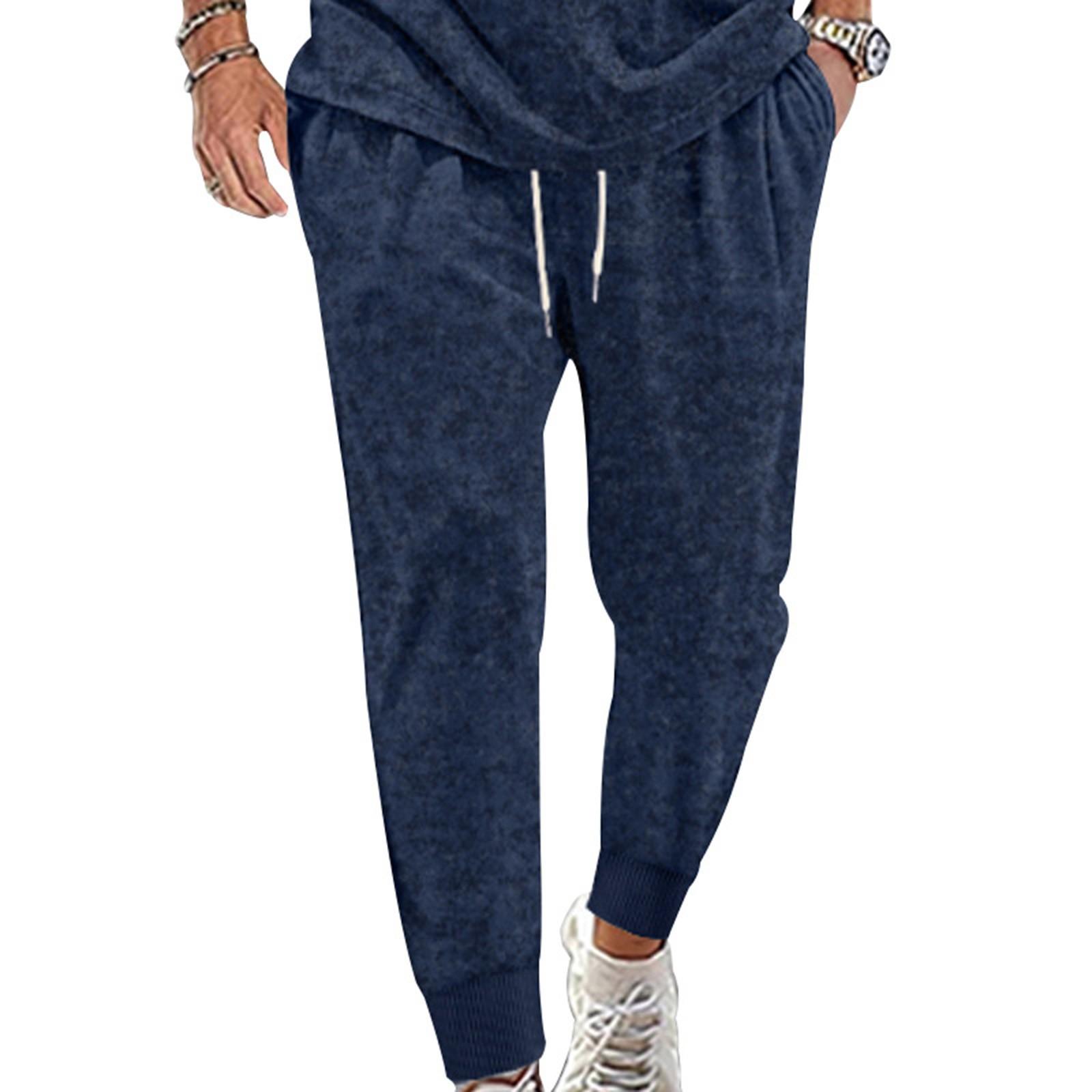 

Мужские повседневные спортивные брюки. Мужские однотонные повседневные брюки большого размера с завязками на шнуровке. XL тёмно-синий