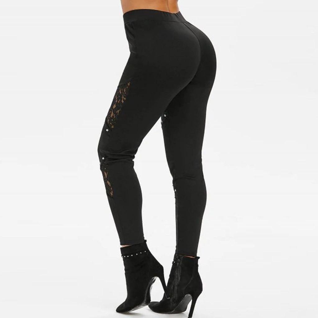 Donne elastica vita prospettiva tempestato Fiore Pizzo Splice Casual  Leggings Pantaloni acquista in modo economico — spedizione gratuita,  recensioni reali con foto — Joom