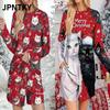 JPNTKY Moda Sonbahar Kış Uzun Kollu O Yaka Günlük Elbiseler