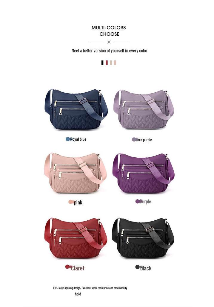 Sac bandoulière en nylon multi-poches - Sac à bandoulière tendance pour femme