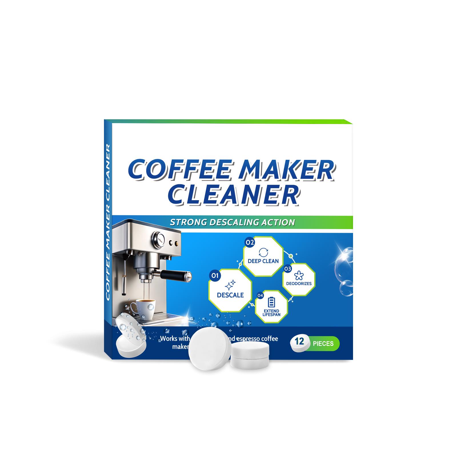 

AMZ Coffee Machine Cleaning Tablets 12pcs - Gently cleans stains and limescale. Portable universal coffee machine cleaning and care tablets.