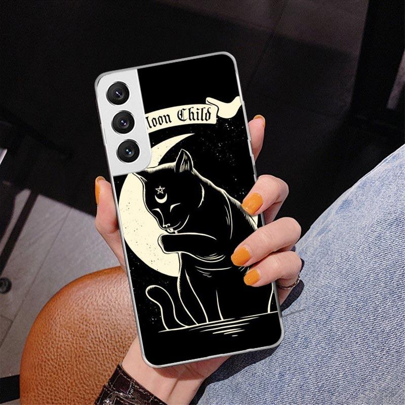 

Witch And Cat Colorful Cute Phnoe Case for Samsung Galaxy Note 20 Ultra 10 Pro 9 8 S10 Lite S9 Plus S8 + S7 Edge Unique Cover Co Samsung Note 10