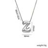 Charming Chubby Brass Polished 26-Letter Silver Pendant Necklace for Women