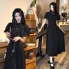 AOTYP Lolita Gothic Cute Princess Mori Girl Dress with Perfect for and Size M Dress, 2-Piece Dress, Bow, Parties, Cosplay, Halloween, Black,