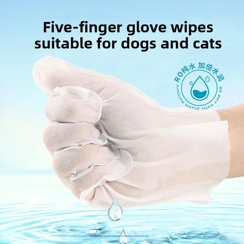 Pet Hand Sanitizer Sets Dog Cleaning GlovesPet Wet Wipes Cat Dry Cleaning GlovesNo Need for Water Washing