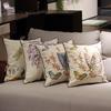 High-End Embroidered European Beige Pillow Three-Dimensional Pattern Detachable And Washable Living Room Sofa Pillow Home Bedside Cushion Quality