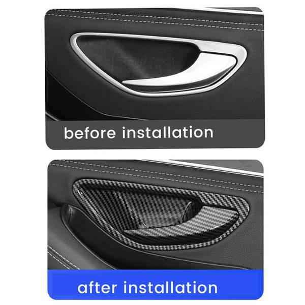8pcs Inner Door Handle Cover Stickers for 15-21 Mercedes-Benz C-Class W205