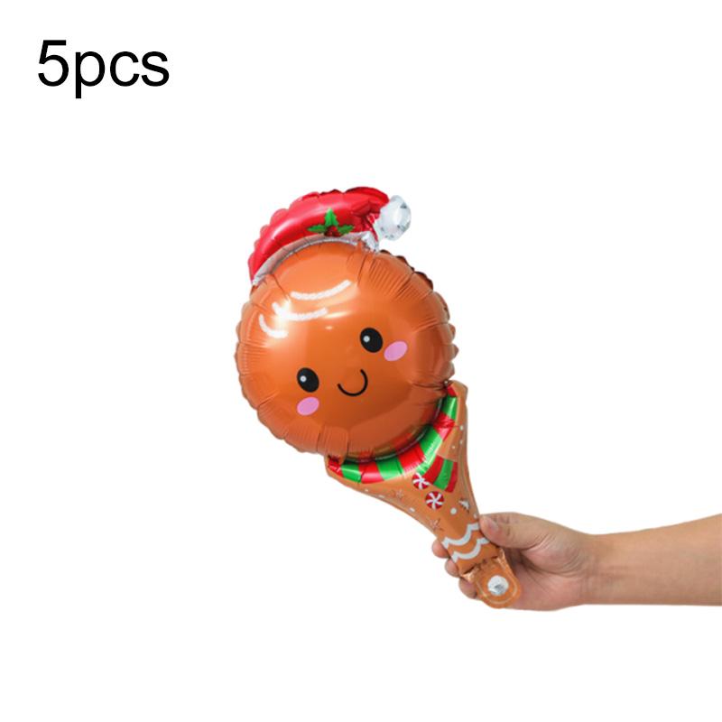 

5PCS Christmas Party Balloons Santa Claus Strike Stick Balloon Aluminum Film Happy New Year Christmas DIY Decors Kids Gifts TMZ 5pcs