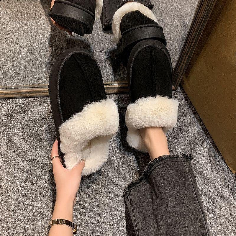 Student dormitory home soft-soled non-slip cotton slippers women's 2025 autumn and winter new outer wear thick-soled heightening thermal cotton shoes