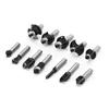 12-Piece Set Of 8-Handle Black Woodworking Milling Cutters, Woodworking Engraving Machine/Bakelite Milling/Trimming Machine, Cutter Head Set Of Knives