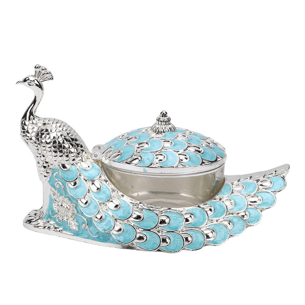 Peacock Sugar Jar Vintage Exquisite Embossed Metal Sugar Canister with Lid and Spoon for Home Hotel Coffee Shop