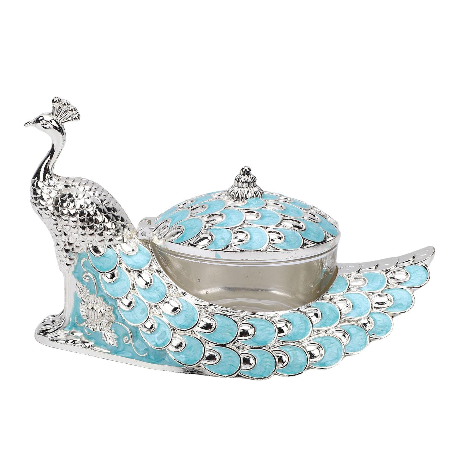 Сахарница  Павлин  Винтажная Изысканная Рельефная Металлическая Сахарница с Крышкой и Ложкой для Дома Отеля Кофейни