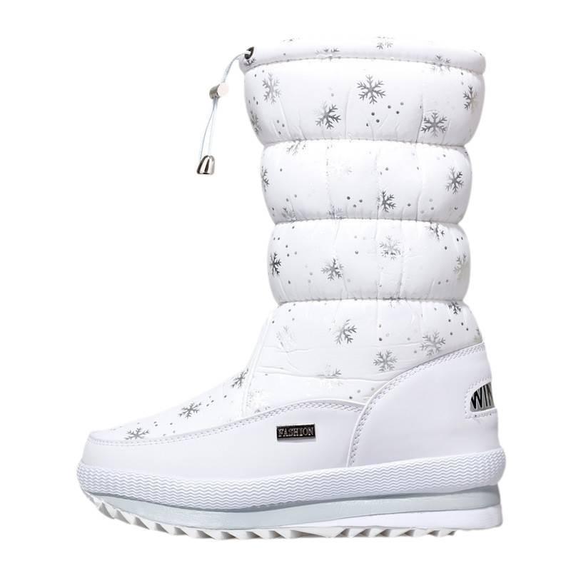 Gemütliche Warme Winter Schneestiefel Für Damen Rutschfeste Mittelhohe Plüschstiefel