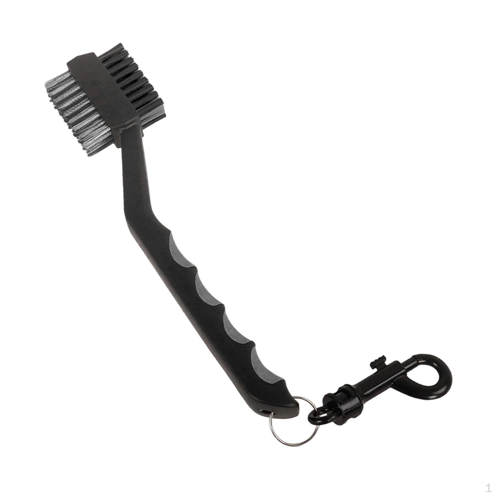 

Double Hook Golf Club Cleaning Brush, Non-slip Handle for Dirty , Portable. Black Gray