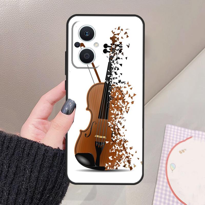 Musical Notes Violin Classical Funda For OPPO Reno 12 14 13 11 10 Pro 11F 12F 13F 14F 7 8 Lite OPPO Find X6 X5 X8 X9 Pro Case