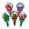 Christmas Children Party Decorative Toys Hand-Held Aluminum Balloon Stick Santa Claus Snowman Balloon Hairband Hair Accessories
