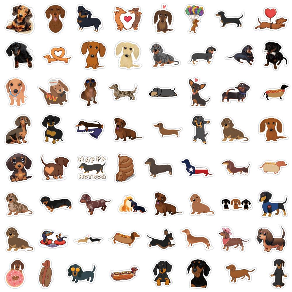 10/50pcs Cute Dachshund Stickers Animal Gaffiti Stickers for DIY Luggage Laptop Skateboard Bicycle Stickers