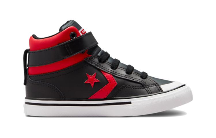 Converse Pro Blaze Starp Hook and loop High top Skateboard Shoes Black Red Children Aged 3 7 Years Old A01560C