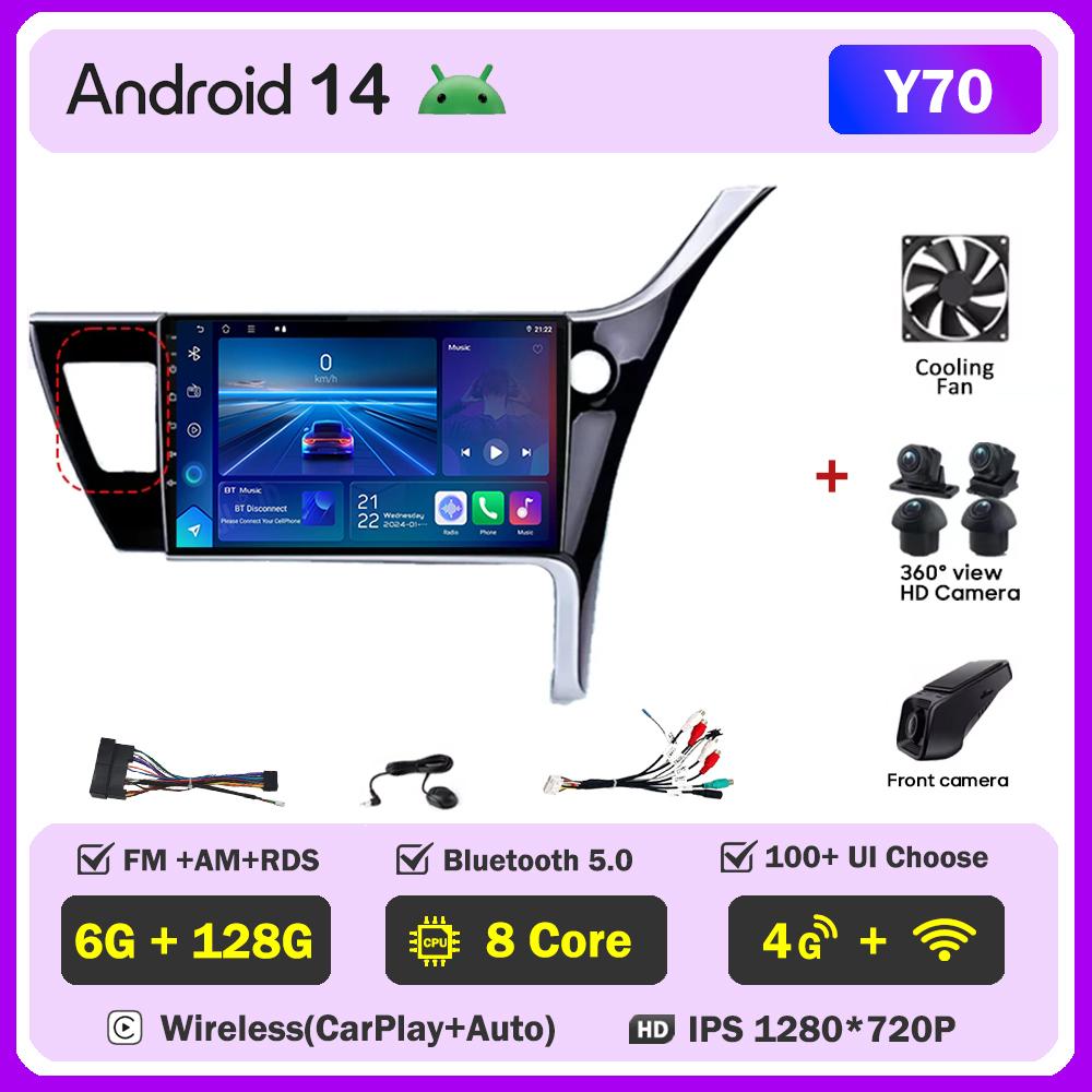 Pentru Toyota Corolla 11 Auris RHD 2017 - 2018 Player Radio Auto Ecran Carplay Auto Autoradio Mirror Link Sisteme Auto Inteligente