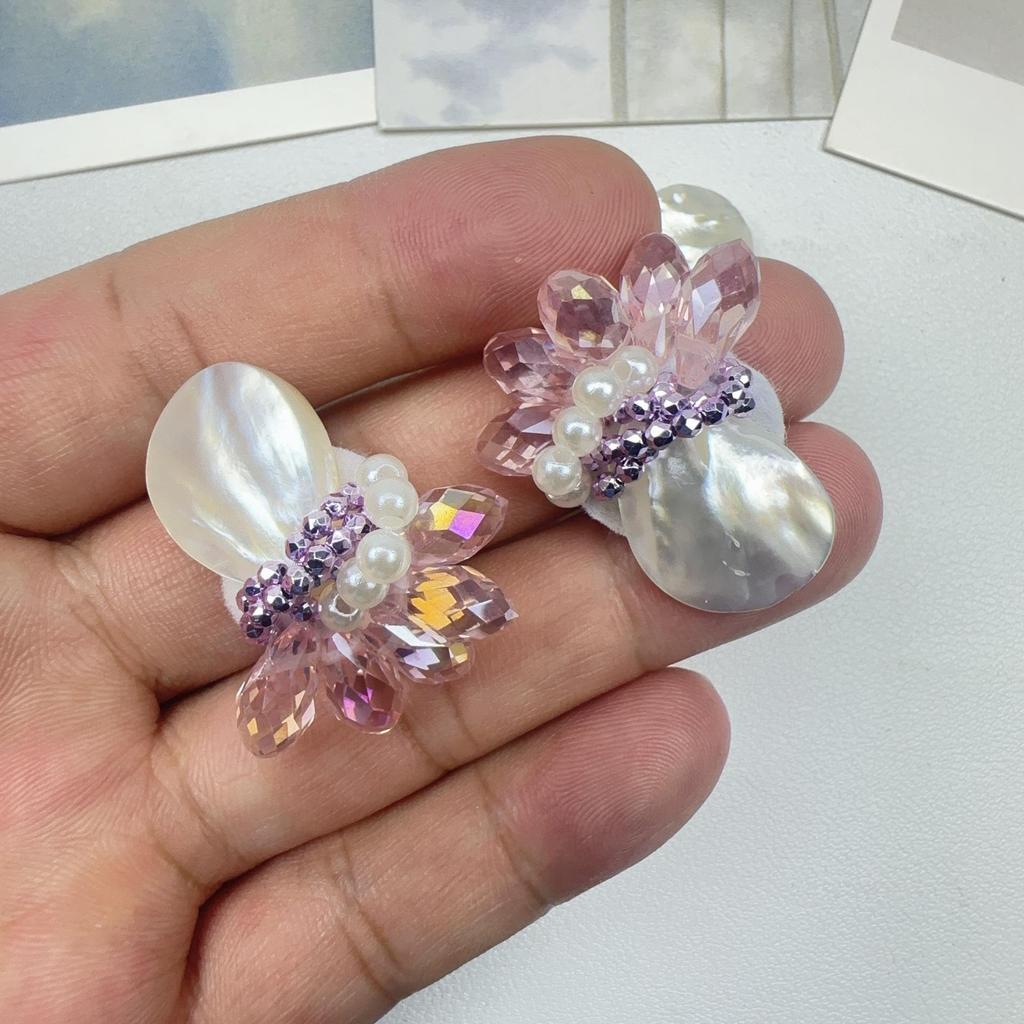Shell Pearl Crystal Flower DIY Accessories for Shoes, Hair, Clothing, Earrings, and Jewelry