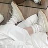 Old Polished Thick Baseplate Shoes Women's Autumn New College Sports and Leisure Shoes Round Head Lace-up White Shoes