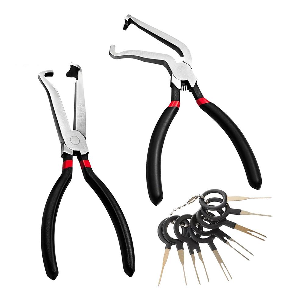 

2 Pcs Electrical Disconnect Pliers with 8 Pcs Terminal Removal Tools 1*Straight&1 * 60°Bend for Air Flow Sensors Fuel Injectors