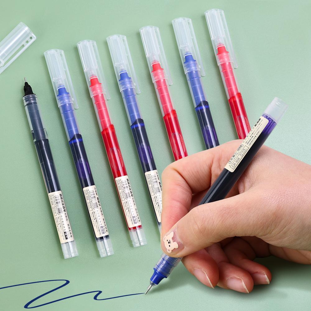 Needle Type Gel Ink Pens Black/Blue/Red 0.5mm Liquid Ballpoint Pen Students Stationery School Office Writing Tool