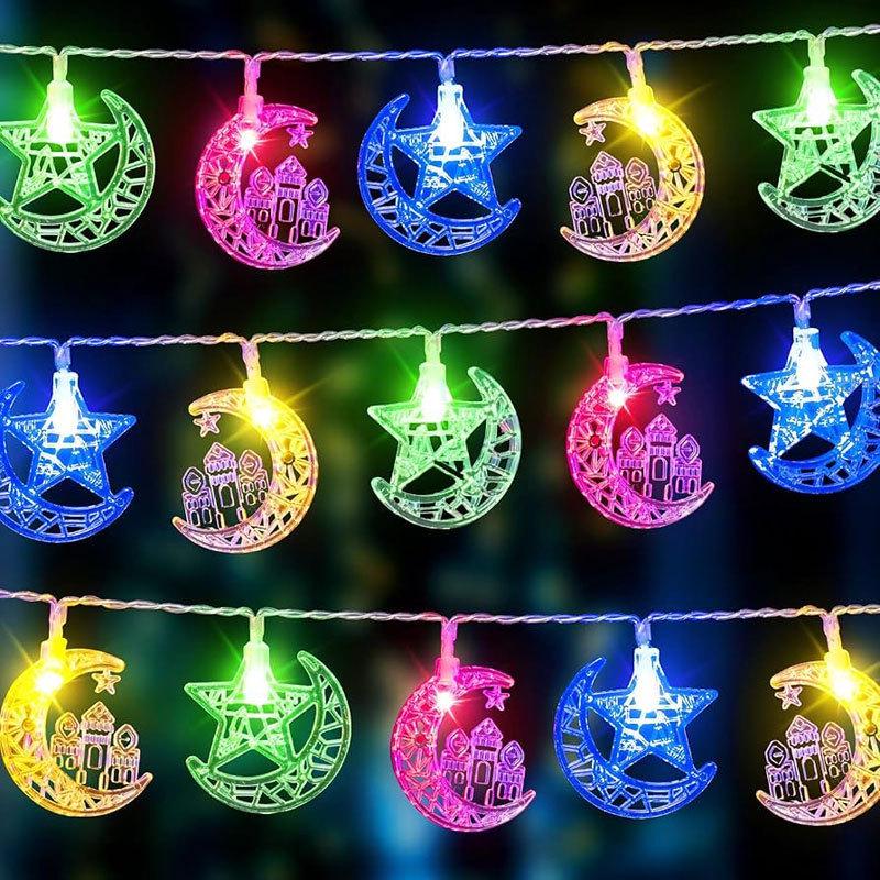 

Solar LED String Lights for Arabic Festival Décor 1.5m 10 lights: USB-Steady
