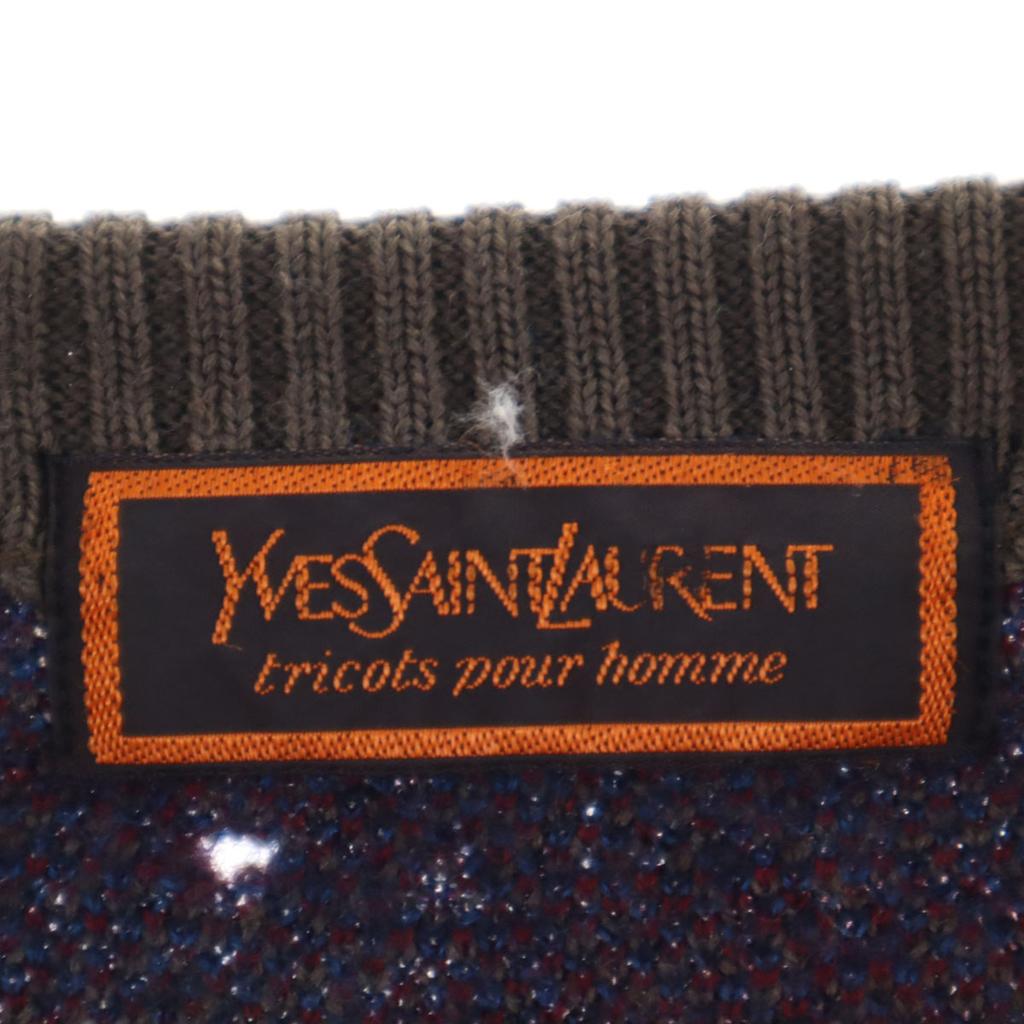 Yves Saint Laurent 90s Wool Old Overall Handle Long Sleeve Sweater S Knit Women Used