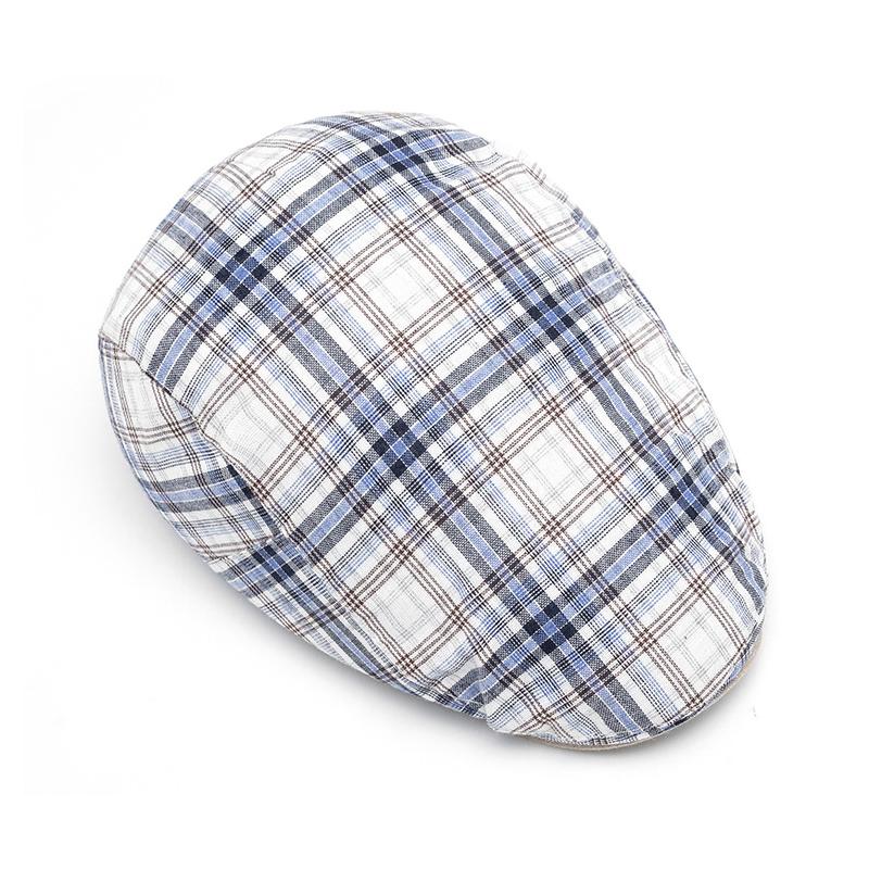 Damska wiosenno-letnia cienka oddychająca czapka w kratę, męska brytyjska czapka gazeciarza, retro beret