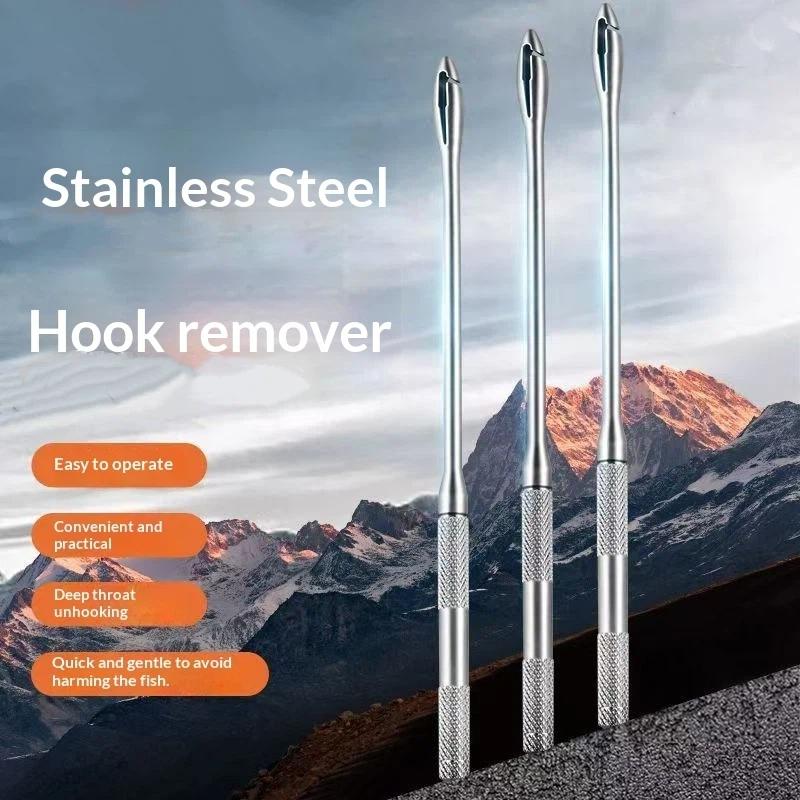 Stainless Steel Hook Remover Deep Throat Fishing Hook Remover Multi-Functional Hook Unloader