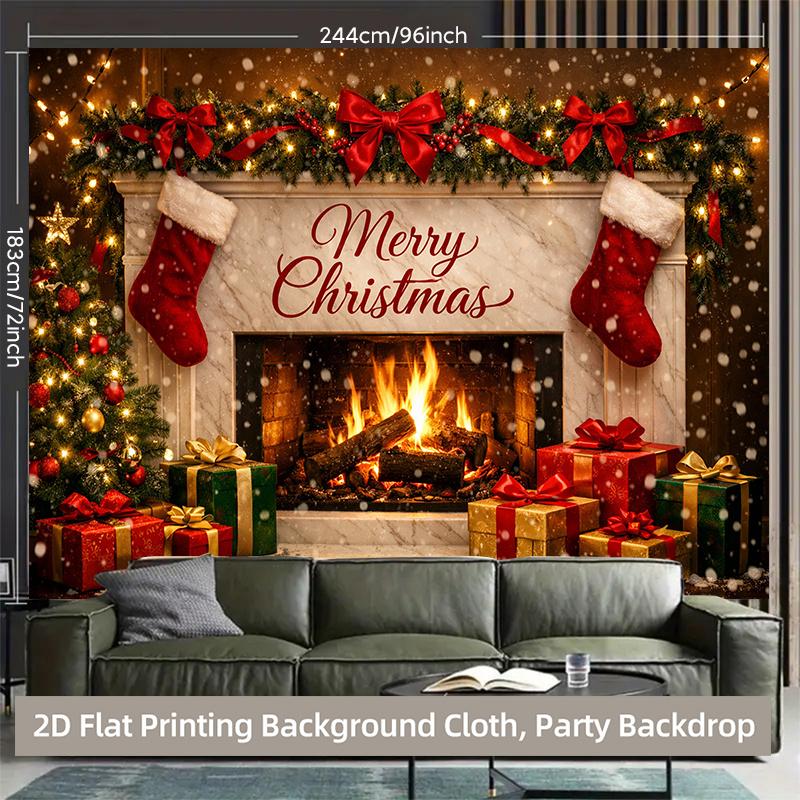 1Pcs Cozy Fireplace Decoration Decoration Background Bedroom Backdrop Decorations For Photo Studio Photo Booth Christmas Party