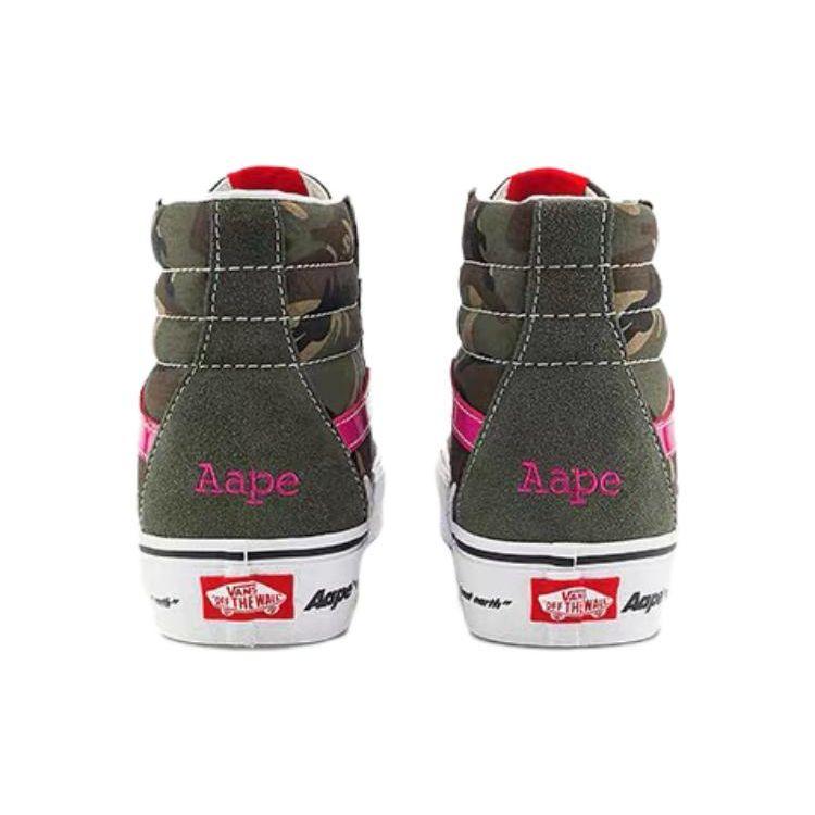 Aape X Vans Sk8 Camo Lightning High Top Skate Shoes Unisex Skate Shoes Military-Green VN0A5JIVCMA