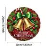 Metal Christmas Bell Round Wall Decor Sign 8 Inch Iron Art For Home Bar Cafe