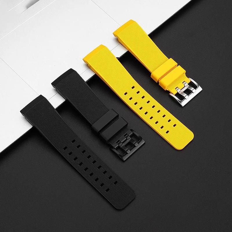 Pentru Hamilton Khaki Deep Diving H78585333 H78505330 H78535380 Curea de Ceas Impermeabilă 24mm Curea de Cauciuc Neagră Galbenă Brățară