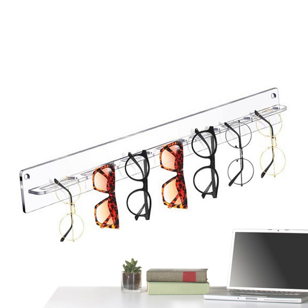 Sunglass Holder For Wall Acrylic Eyeglass Storage Display Holder Rack Multiple Eyeglass Stand Rack For 7 Sunglasses Organizer