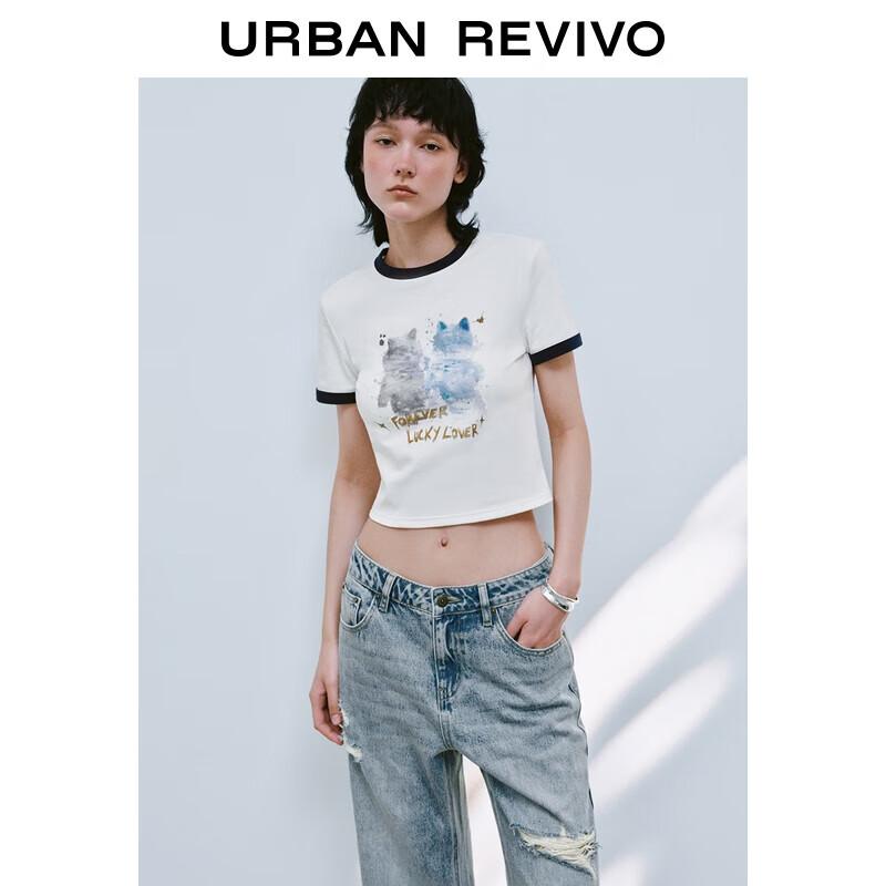 UR 2025 Summer Women s Letter Print Short Sleeve T-Shirt XL