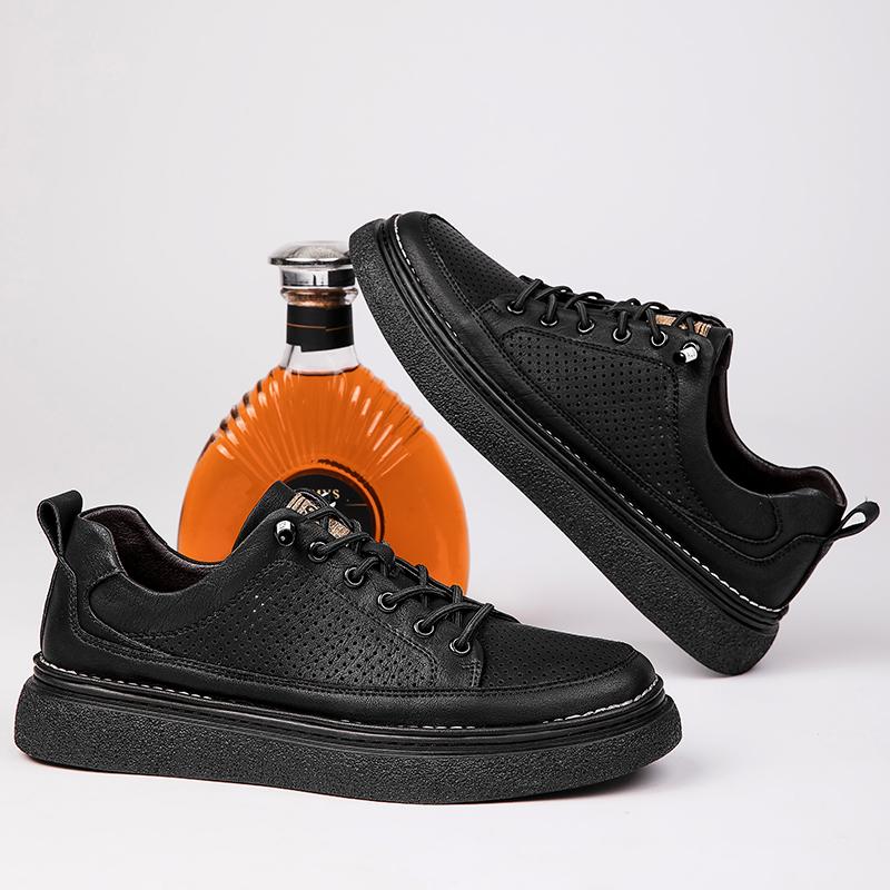 New High Quality Men's Shoes Genuine Leather Lace-up Oxford Shoes Brand Business Men Casual Shoes Handmade Skateboard Shoes