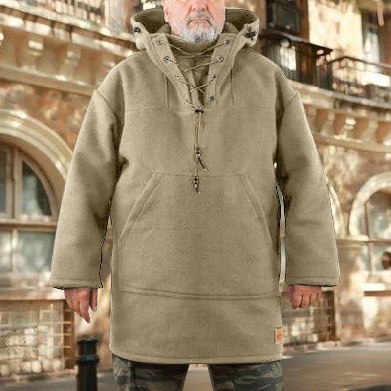 

Available: European & American Mid-length Men s Woolen Hoodie - Autumn/Winter Casual Top XL бежевый