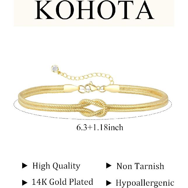 KOHOTA Silber Gold Armbänder für Damen Trendiges Armband-Set Anlaufgeschützt