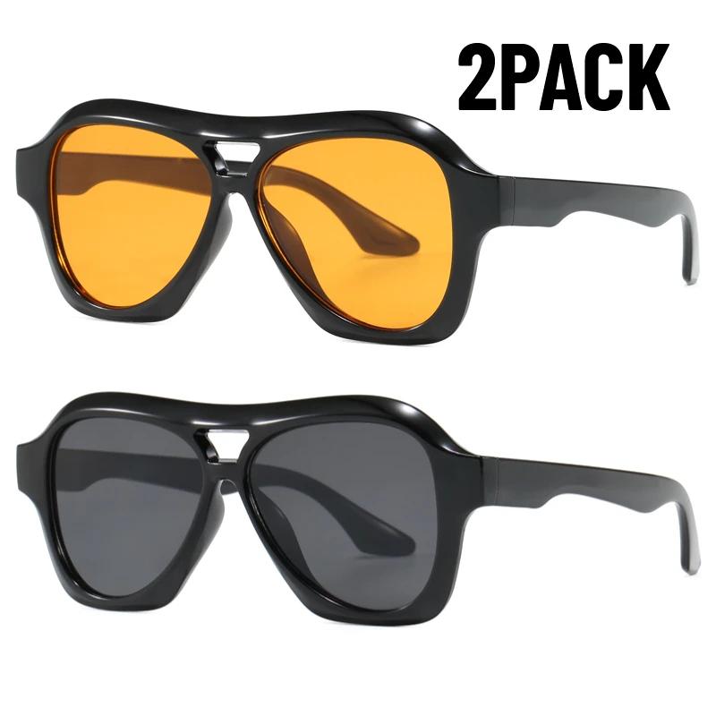 

2PACK Fishing Sunglasses Men s Women s Protection Eyeglasses Trend New Style Simple Large Glasses Frame UV400 Protection Goggles Retro Style