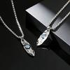 Punk Retro Wishing Stone Necklaces for Men,Trendy Blue Zircon Irregular Pendant Necklace,Vintage Ethnic Amulet Jewelry Gifts
