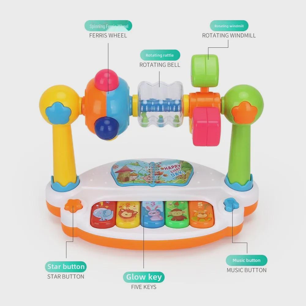 Multifunctional Baby Piano Toy with Lights: Early Education Music & Story Playset