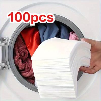 100pcs Color Catcher Laundry Sheets Dye Trapping & Anti-Transfer Wash Paper,For Mixed Washes