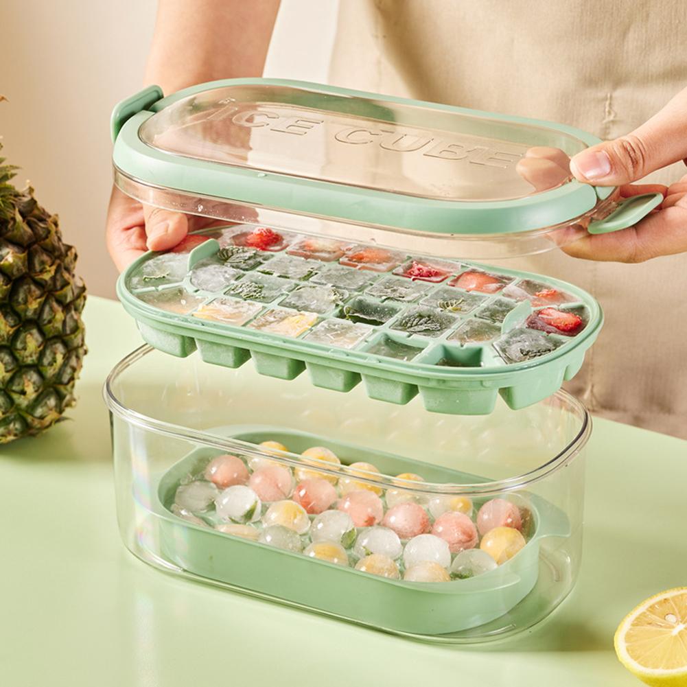 Ice Cubes Hockey Silicone Mold With Storage Box Quick Demoulding Ice Maker DIY Ice Drinking Tool