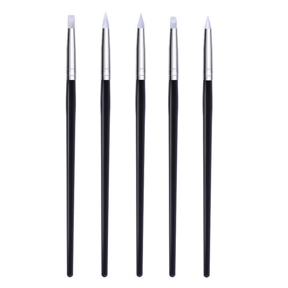 5pcs Nail Art Nail Brush Silicone Manicure Tools Professional Dotting Tool Nail Salon