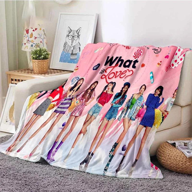 Coperta Kpop Twice Gruppo di Ragazze Moda Stampata Coperta in Flanella Regalo Divano Ufficio Letto Coperta Calda Camera da Letto Ragazze Copriletto