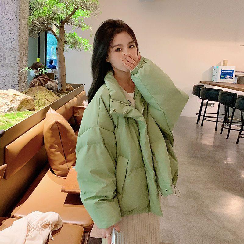 2024 Frühling/Sommer Damen Stehkragen Baumwolljacke - Locker, Dick, Warm, Kurze Oberbekleidung