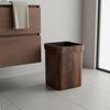 Wood Grain Trash Can Large Capacity Wooden Aesthetic Rubbish Bin Stylish Design Minimalist