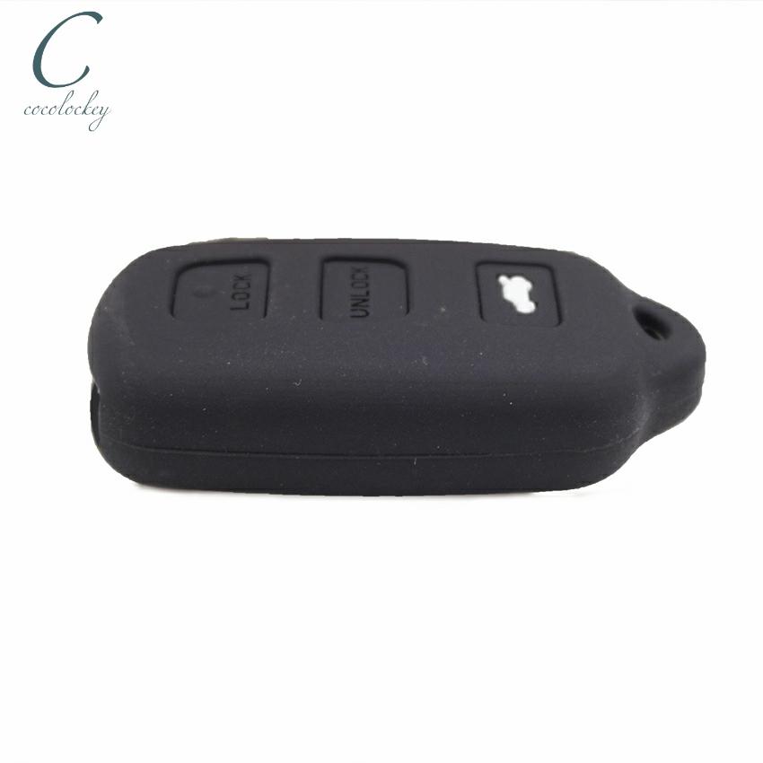 Cocolockey Silicone Key Cover Case Fob For Toyota Corolla Camry Matrix For Pontiac Vibe 3Button Remote Key Case For Car
